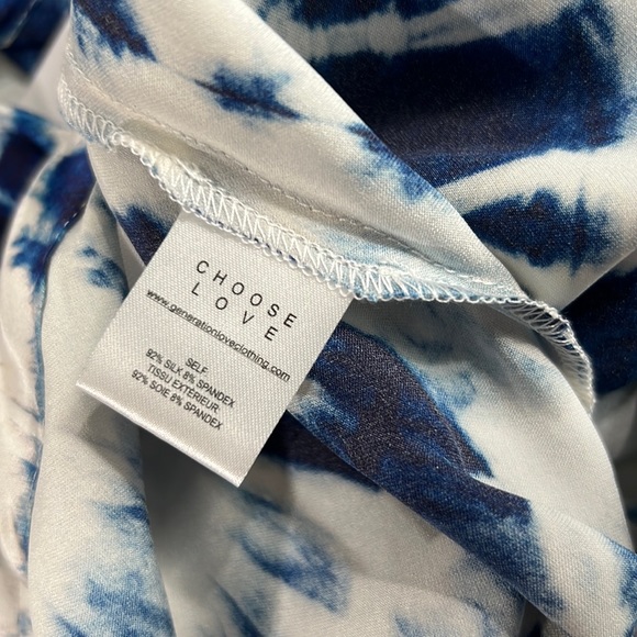 🆕Generation Love Nia Indigo Silk Spandex Tie Dye Faux Wrap Skirt Med Available - Picture 4 of 12